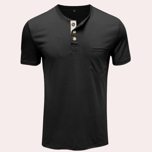 Xaver - Stijlvol T-shirt met knoopjes voor heren